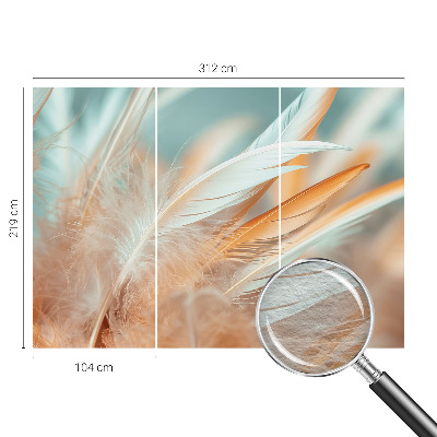 Papier peint photo intissé avec un motif de fines plumes