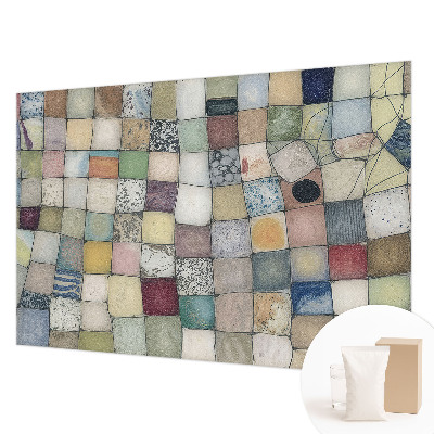 Papier peint chambre moderne avec un motif de mosaïque colorée