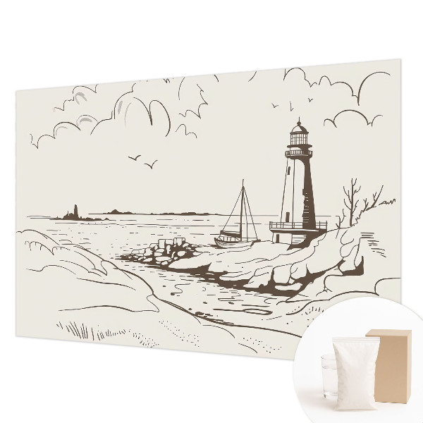Papier peint panoramique chambre adulte avec un motif de paysage côtier