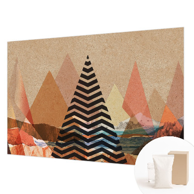 Papier peint panoramique enfant avec un motif de paysage abstrait