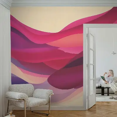 Papier peint intissé imprimé vagues liquides