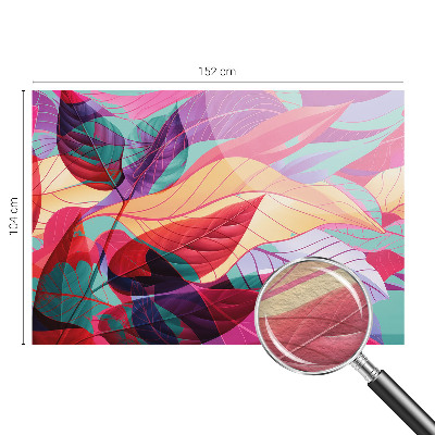 Papier peint photographique salon avec un motif de feuilles abstraites
