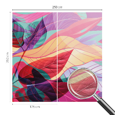 Papier peint photographique salon avec un motif de feuilles abstraites