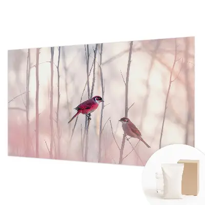 Papier peint photo imprimé sur tissu non tissé couple d'oiseaux