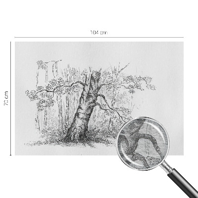 Poster mural panoramique avec un motif d'arbre forestier