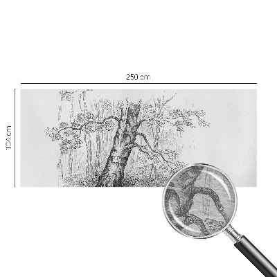 Poster mural panoramique avec un motif d'arbre forestier