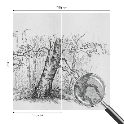 Poster mural panoramique avec un motif d'arbre forestier