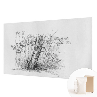Poster mural panoramique avec un motif d'arbre forestier