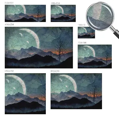 Papier peint photographique sur tissu non tissé paysage nocturne