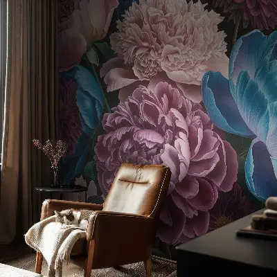 Papier peint photographique intissé fleurs colorées
