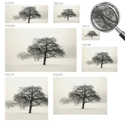 Papier peint photo imprimé sur tissu non tissé Arbres d'hiver