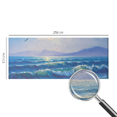 Papier peint panoramique chambre à motif de vagues marines