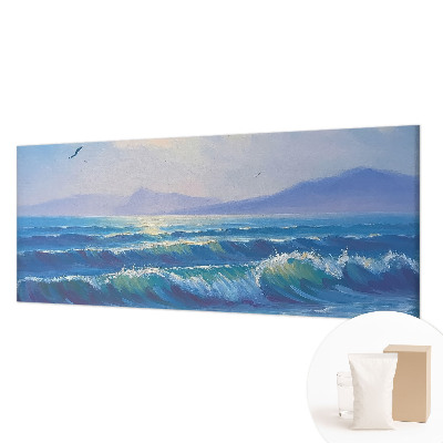 Papier peint panoramique chambre à motif de vagues marines