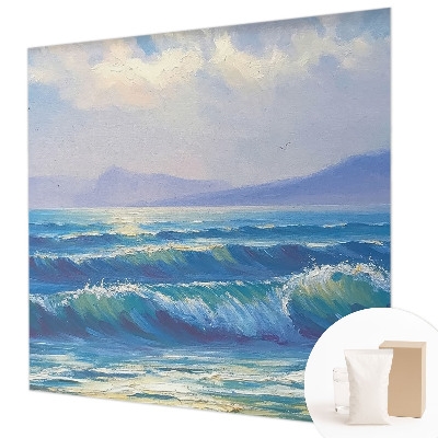 Papier peint panoramique chambre à motif de vagues marines
