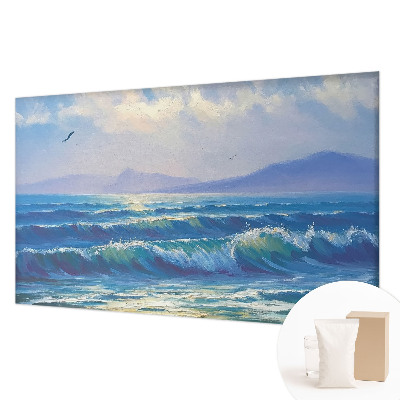 Papier peint panoramique chambre à motif de vagues marines