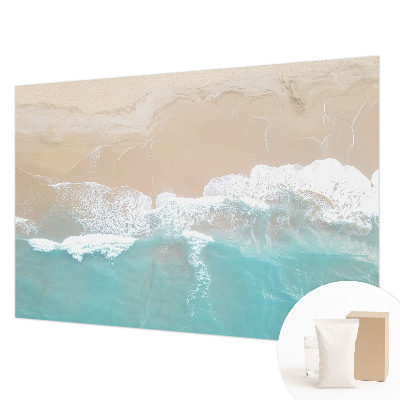 Papier peint panoramique enfant avec un motif de vagues dynamiques