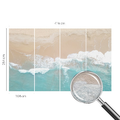 Papier peint panoramique enfant avec un motif de vagues dynamiques