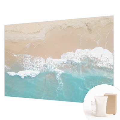 Papier peint panoramique enfant avec un motif de vagues dynamiques