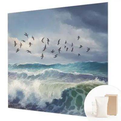 Papier peint intissé imprimé vagues de la mer