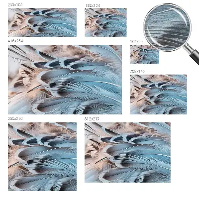 Papier peint photographique intissé Plumes bleues