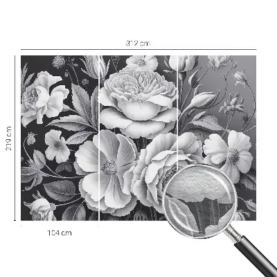 Papier peint intissé imprimé Fleurs grises
