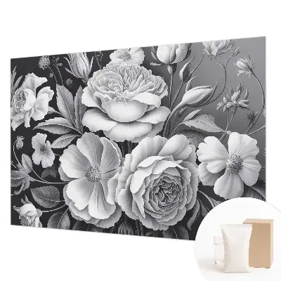 Papier peint intissé imprimé Fleurs grises