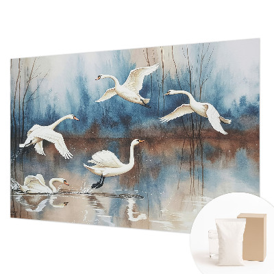 Papier peint panoramique avec un motif d'oiseaux en vol