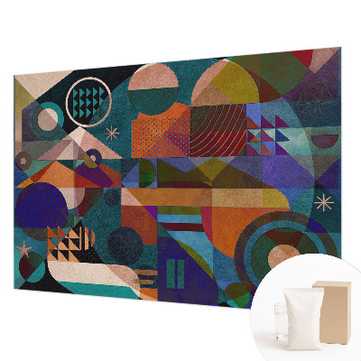 Tapisserie panoramique avec un motif d'art géométrique