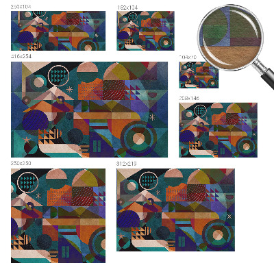 Tapisserie panoramique avec un motif d'art géométrique