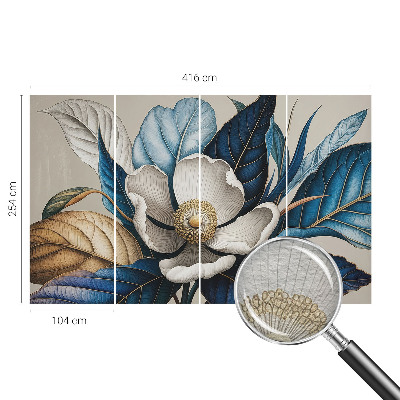 Papier peint panoramique chambre avec un motif floral élégant