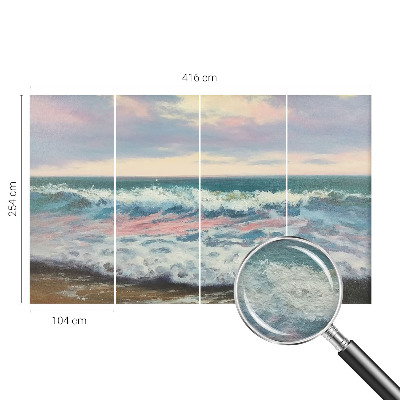 Papier peint panoramique chambre adulte avec un motif de paysage marin