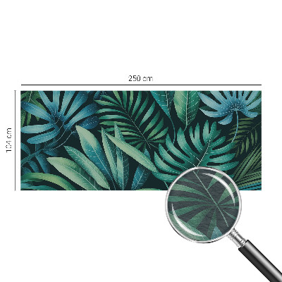 Papier peint panoramique moderne avec un motif de grandes feuilles tropicales