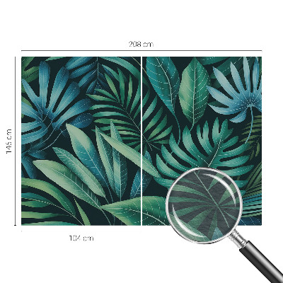 Papier peint panoramique moderne avec un motif de grandes feuilles tropicales