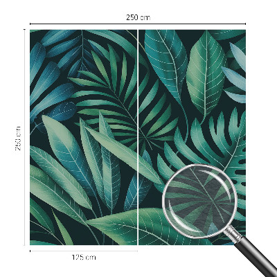 Papier peint panoramique moderne avec un motif de grandes feuilles tropicales