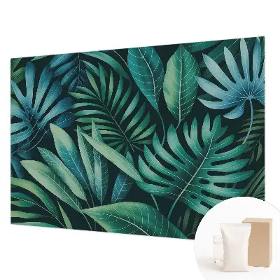 Papier peint intissé imprimé feuilles tropicales