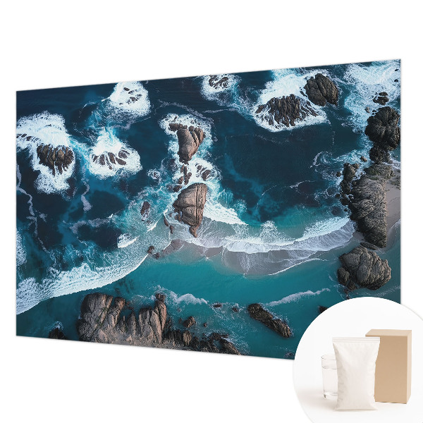 Décoration murale panoramique intissé avec motif vagues océaniques