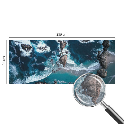 Décoration murale panoramique intissé avec motif vagues océaniques