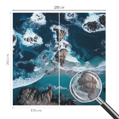 Décoration murale panoramique intissé avec motif vagues océaniques