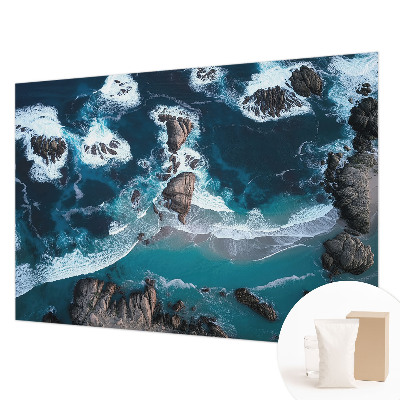 Décoration murale panoramique intissé avec motif vagues océaniques