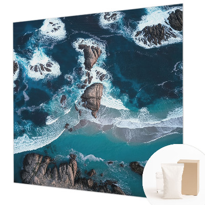 Décoration murale panoramique intissé avec motif vagues océaniques