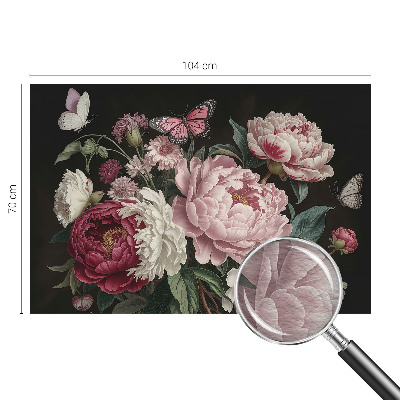 Papier peint salon moderne Pivonky a motýle