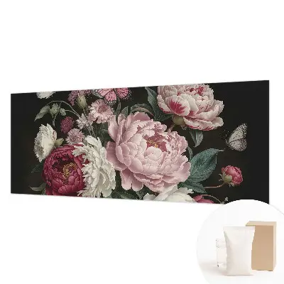 Papier peint photographique sur tissu non tissé Pivoines et papillons