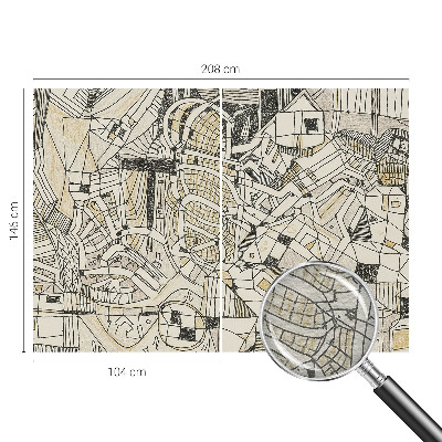 Papier peint panoramique intissé avec un motif géométrique abstrait