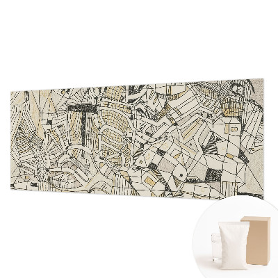 Papier peint panoramique intissé avec un motif géométrique abstrait