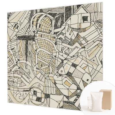 Papier peint panoramique intissé avec un motif géométrique abstrait