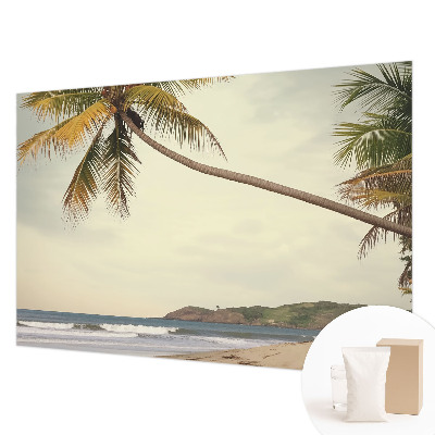 Tapisserie panoramique avec un motif de paysage tropical