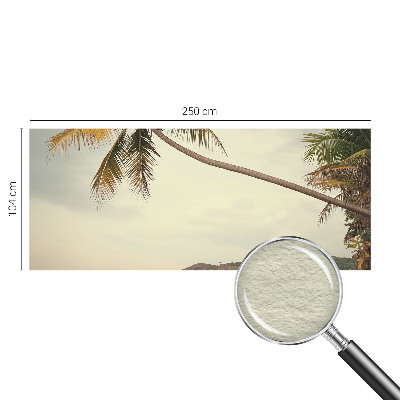 Tapisserie panoramique avec un motif de paysage tropical