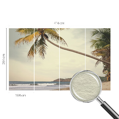 Tapisserie panoramique avec un motif de paysage tropical