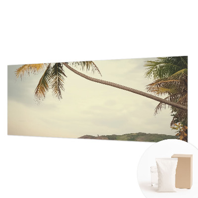 Tapisserie panoramique avec un motif de paysage tropical