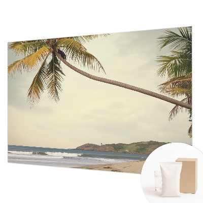 Tapisserie panoramique avec un motif de paysage tropical